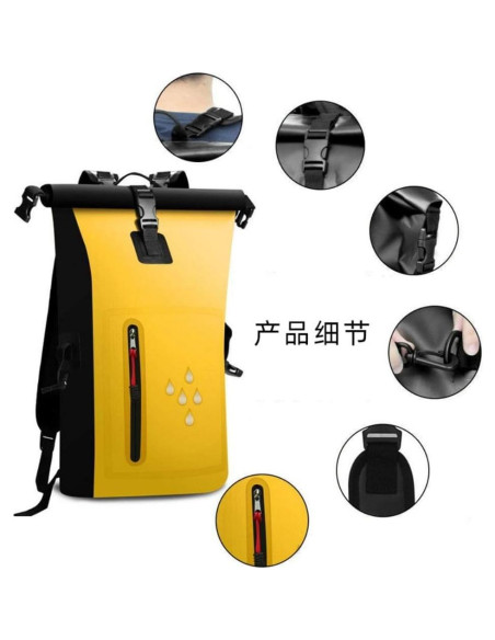 Bolsa de viaje impermeable CALVINSUIT 25L azul con bolsillo Bolsa de viaje impermeable CALVINSUIT 25L azul con bolsillo