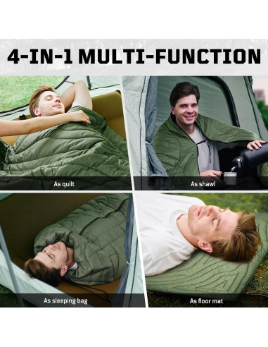 Manta de Camping 1TG Táctico Plegable 200x150cm Verde Oliva