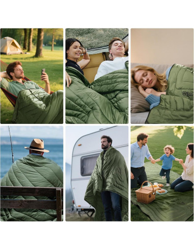 Manta de Camping 1TG Táctico Plegable 200x150cm Verde Oliva