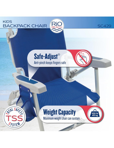 Silla de Playa Plegable RIO Gear para Niños 5 Posiciones