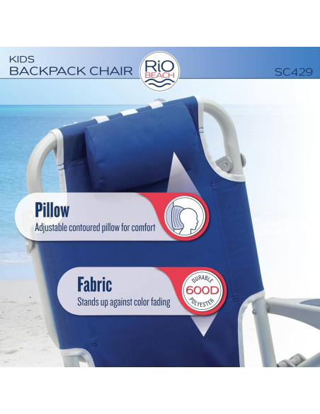 Silla de Playa Plegable RIO Gear para Niños 5 Posiciones Silla de Playa Plegable RIO Gear para Niños 5 Posiciones