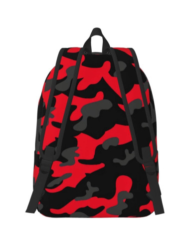 Mochila Lona Camuflaje Rojo y Negro GVGOAGL 45x31x16 cm