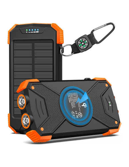 Cargador Solar Power Bank 10,000mAh BLAVOR Inalámbrico 20W Cargador Solar Power Bank 10,000mAh BLAVOR Inalámbrico 20W