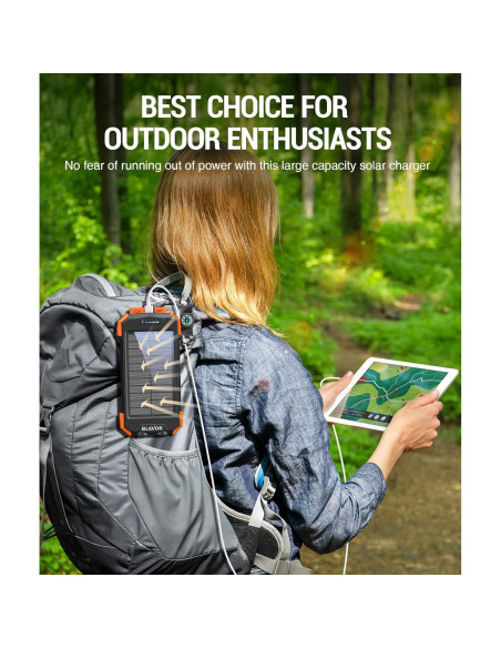 Cargador Solar Power Bank 10,000mAh BLAVOR Inalámbrico 20W Cargador Solar Power Bank 10,000mAh BLAVOR Inalámbrico 20W