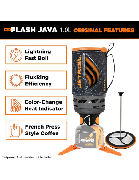 Estufa Portátil Jetboil Flash Java 1.0L con Prensa de Café Estufa Portátil Jetboil Flash Java 1.0L con Prensa de Café