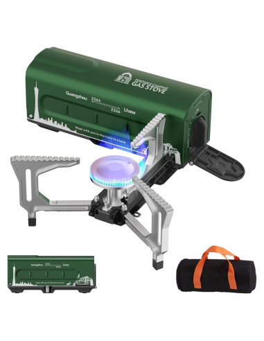 Estufa de Camping Portátil INFOOD Verde 7500 BTU Plegable