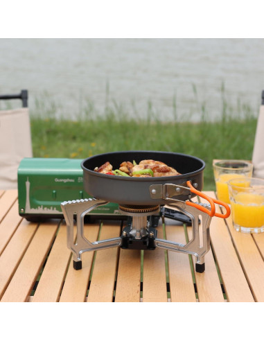 Estufa de Camping Portátil INFOOD Verde 7500 BTU Plegable
