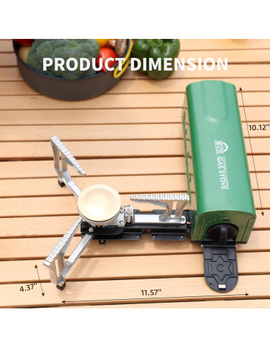 Estufa de Camping Portátil INFOOD Verde 7500 BTU Plegable
