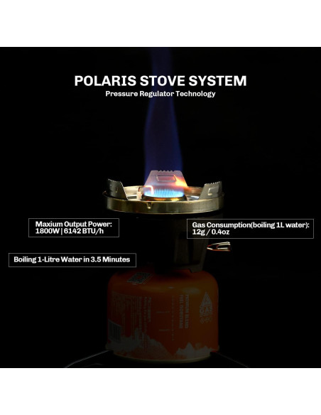 Estufa Portátil Fire Maple Polaris con Olla y Regulador - Negro Estufa Portátil Fire Maple Polaris con Olla y Regulador - Negro
