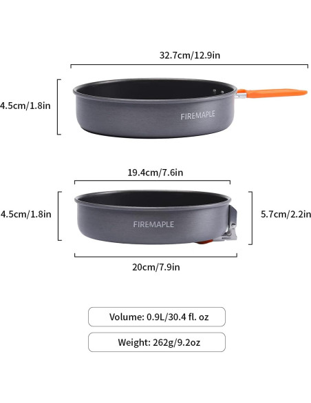 Sartén de Camping Fire-Maple 19.9 cm Antiadherente Ligera Sartén de Camping Fire-Maple 19.9 cm Antiadherente Ligera