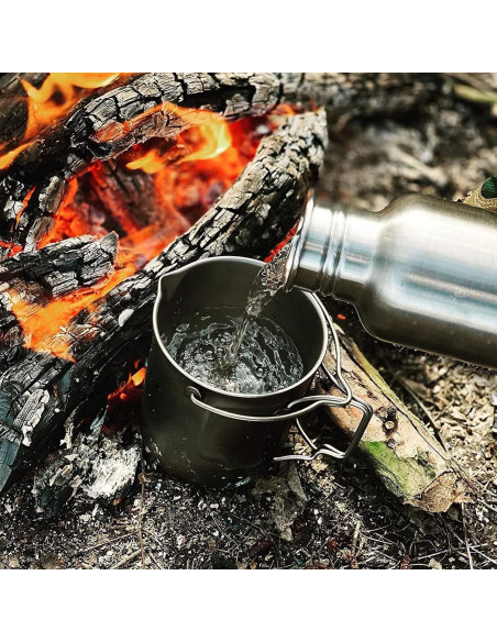 Olla de Camping Titanio Bestargot 750ml Prensa Francesa Portátil Olla de Camping Titanio Bestargot 750ml Prensa Francesa Portátil