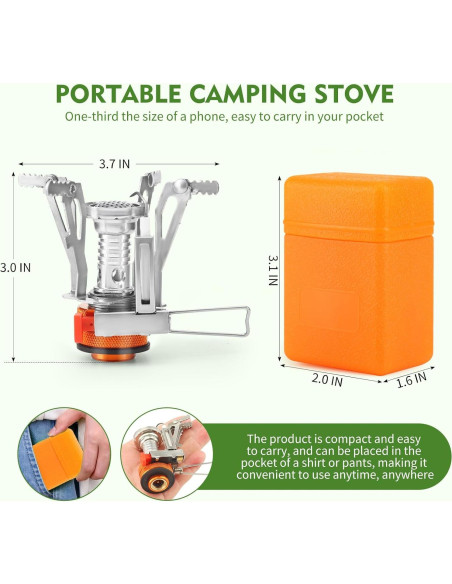 Estufa de Camping Portátil KUBQLIG 3000W Piezoeléctrica