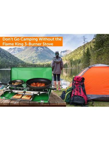 Estufa de Camping Flame King YSNBBQ-136M 3 Quemadores Propano