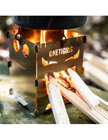 Estufa de Camping Plegable OneTigris ROCUBOID Acero Inoxidable