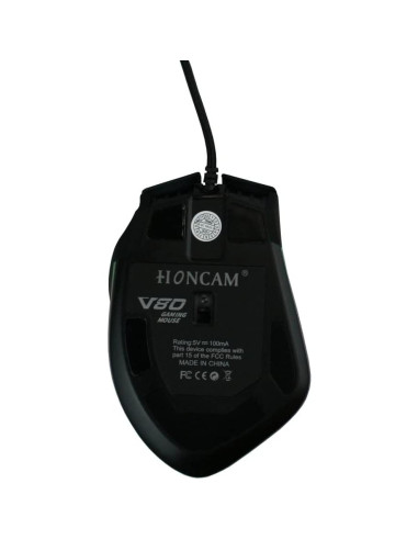 Ratón Gaming USB Ergonomico RGB 5000 DPI V80 para PC