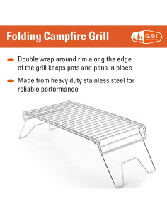 Parrilla de Campamento Plegable GSI Outdoors 39.1x20.1cm Acero Inoxidable 2