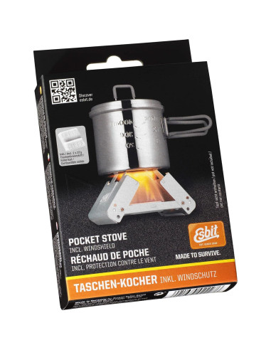 Estufa de Bolsillo Mediana Esbit con 2 Tablet. 27g Gris