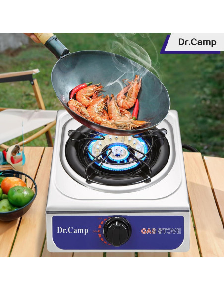 Estufa de Camping Dr.Camp 12000 BTU Acero Inoxidable Automática Estufa de Camping Dr.Camp 12000 BTU Acero Inoxidable Automática