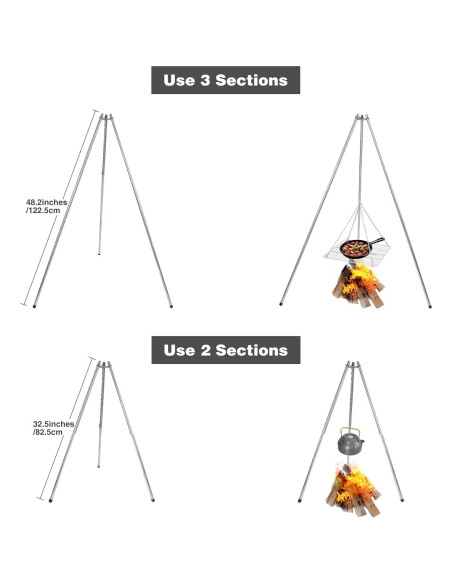 Parrilla de trípode Lineslife de acero inoxidable 35.1 cm Parrilla de trípode Lineslife de acero inoxidable 35.1 cm