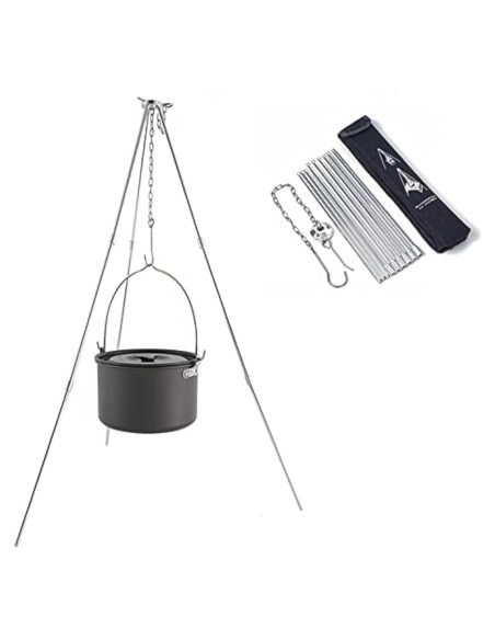 Trípode de Camping Yahpetes de Aluminio 80cm Ajustable Plata Trípode de Camping Yahpetes de Aluminio 80cm Ajustable Plata