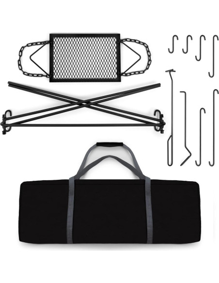 Parrilla Colgante Bruntmor para Fogata con Soporte Ajustable Parrilla Colgante Bruntmor para Fogata con Soporte Ajustable