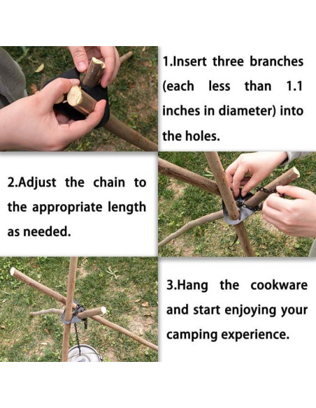 Trípode de Camping Jmoermif - Soporte de Acero Inoxidable Trípode de Camping Jmoermif - Soporte de Acero Inoxidable