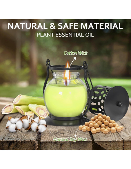 Velas de Citronela Funxim con Linterna Vintage - 3 Piezas 99g Velas de Citronela Funxim con Linterna Vintage - 3 Piezas 99g