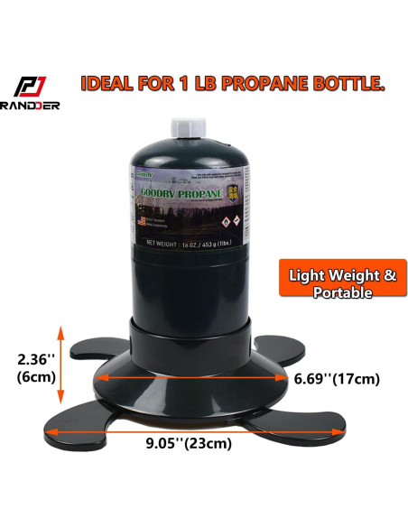 Base de cilindro de propano Randder 16oz plegable para camping Base de cilindro de propano Randder 16oz plegable para camping