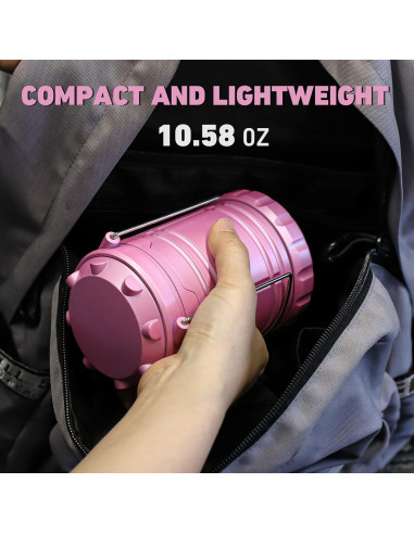 Linternas de Camping LED Rosadas SEAMAGIC - 4 Paquetes