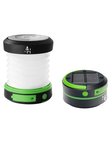 Linterna de Camping Solar Asaeh - Plegable, Recargable, Verde