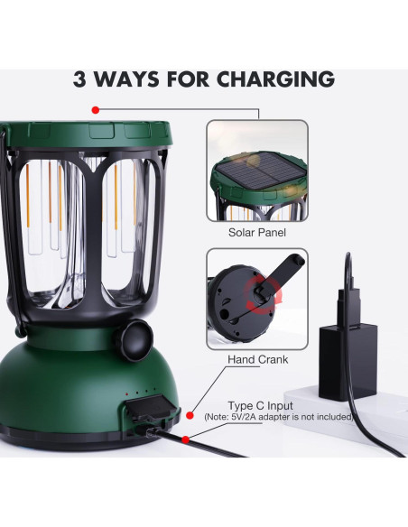 Linterna de Camping Recargable Mesqool CL7000 650LM Verde Linterna de Camping Recargable Mesqool CL7000 650LM Verde