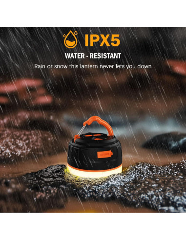 Linterna de Camping LED Yonktoo 1000LM Recargable IPX5 Naranja