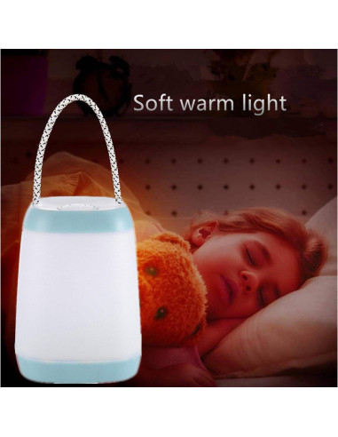 Luz Nocturna Recargable USB Hathdia, 3 Modos, Cian
