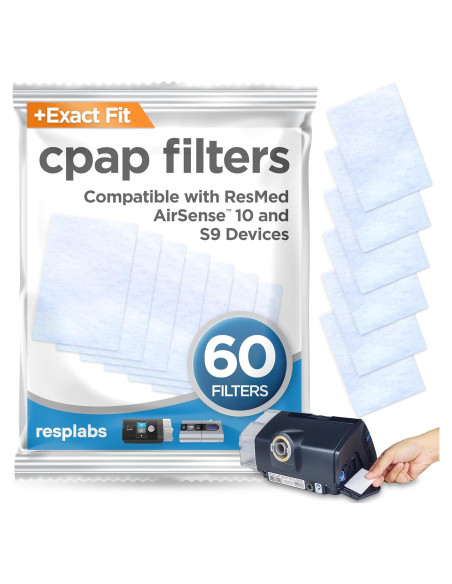 Filtros CPAP RespLabs para ResMed AirSense 10 y S9 - 60 unidades Filtros CPAP RespLabs para ResMed AirSense 10 y S9 - 60 unidades