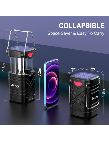 Linterna de Camping LETMY X2500 - 4 Paquete LED Recargable