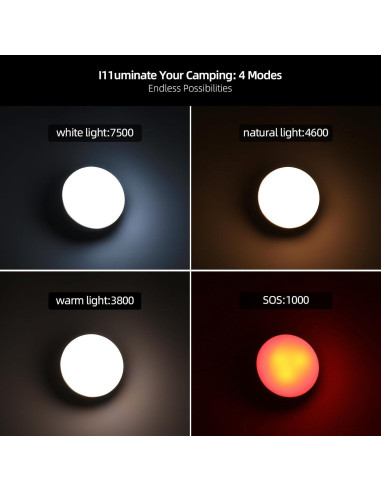 Luz LED Camping Amkulop, Linterna Portátil con Gancho y Base Magnética