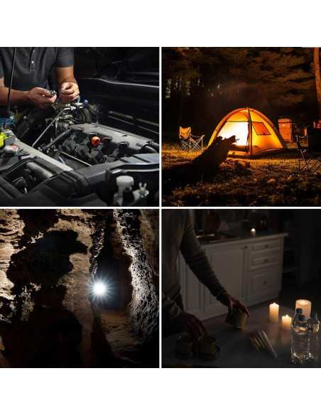 Luz LED Camping Amkulop, Linterna Portátil con Gancho y Base Magnética Luz LED Camping Amkulop, Linterna Portátil con Gancho y Base Magnética