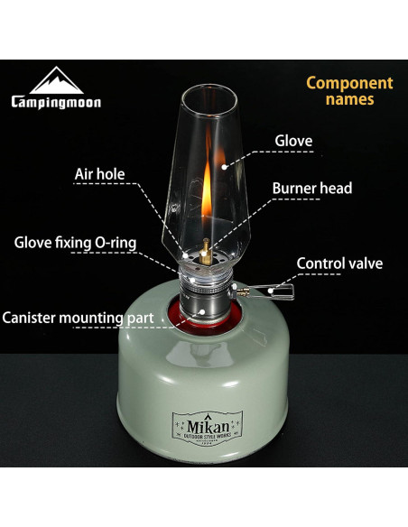 Linterna de Gas CAMPINGMOON T-1 para Camping con Estuche Linterna de Gas CAMPINGMOON T-1 para Camping con Estuche