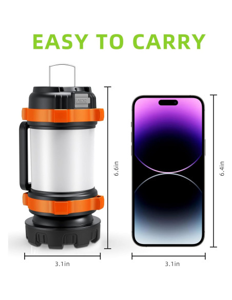 Linterna de Camping Recargable AlpsWolf 4000mAh IPX4 Naranja Linterna de Camping Recargable AlpsWolf 4000mAh IPX4 Naranja