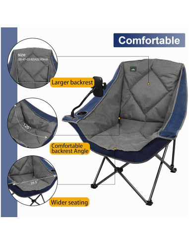 Silla de Camping Plegable Northroad Acolchada 136 kg Morado