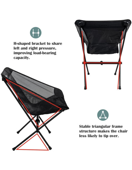 Silla de Camping Plegable G2 GO2GETHER LFC03-1-2 150 kg Negra Silla de Camping Plegable G2 GO2GETHER LFC03-1-2 150 kg Negra