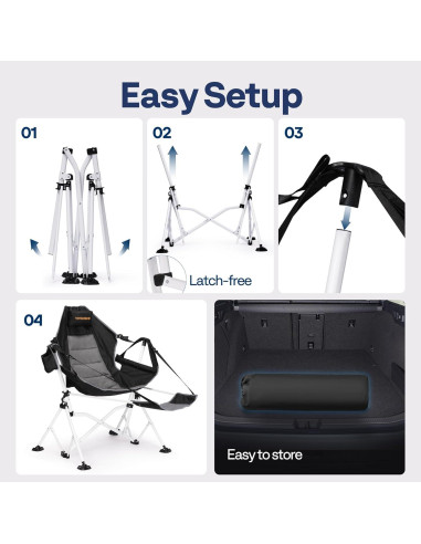 Silla de Camping VIVOHOME con Reposapiés Desmontable 181 kg