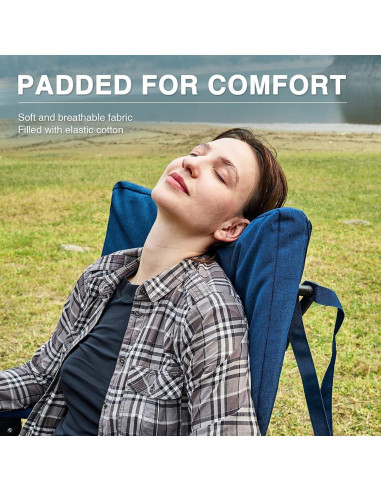 Silla de Camping Plegable Ever Advanced Azul 181kg Acolchada