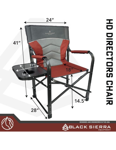 Silla Plegable Black Sierra DRCH-012 con Mesa Lateral 181 kg