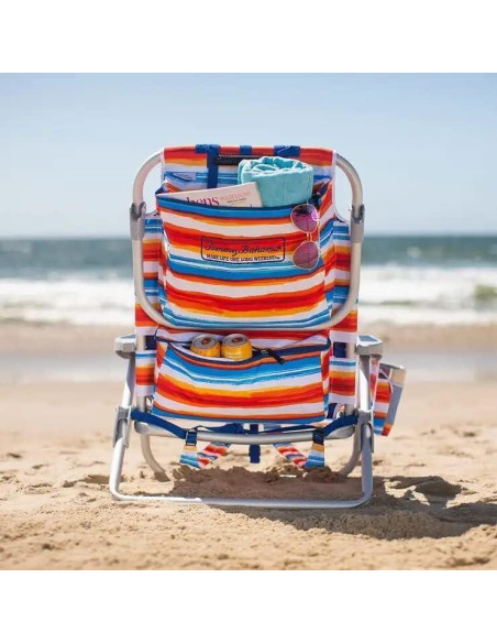 Silla de Playa Mochila Tommy Bahama Bahama 5 Posiciones Rojo/Azul Silla de Playa Mochila Tommy Bahama Bahama 5 Posiciones Rojo/Azul