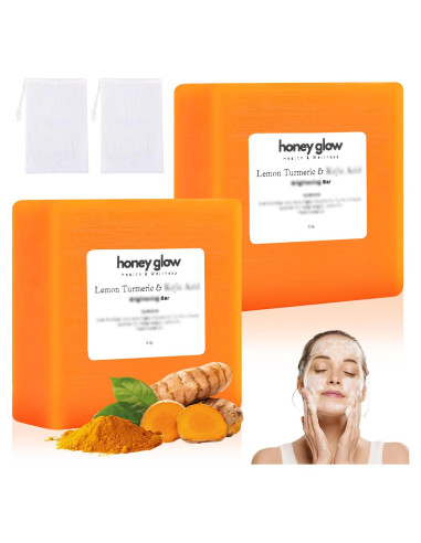 Jabón Kojic de Cúrcuma y Limón Honey Glow - 2 Piezas