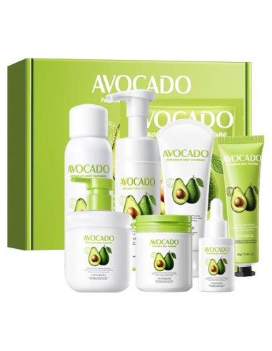 Set de Cuidado de Piel Aguacate MEIYUANNAISI 8 en 1 Hidratante