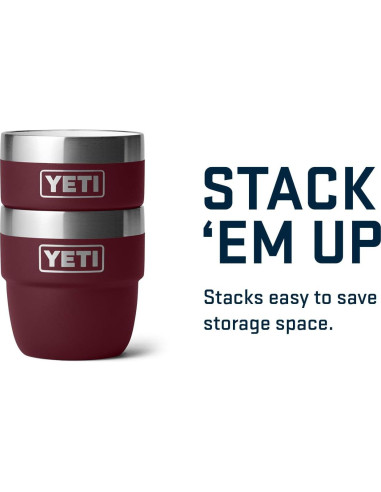 Tazas Apilables YETI 4 oz Acero Inoxidable Aisladas - Paquete de 2