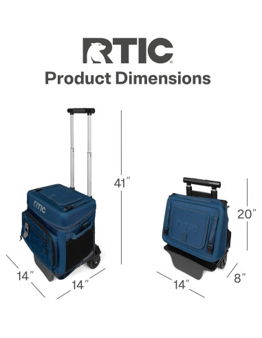 Cooler RTIC 40 Latas con Ruedas y Mango Plegable Marino