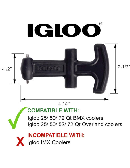 Cierre T-handle Igloo para neveras BMX y Overland 25-72 Qt Cierre T-handle Igloo para neveras BMX y Overland 25-72 Qt